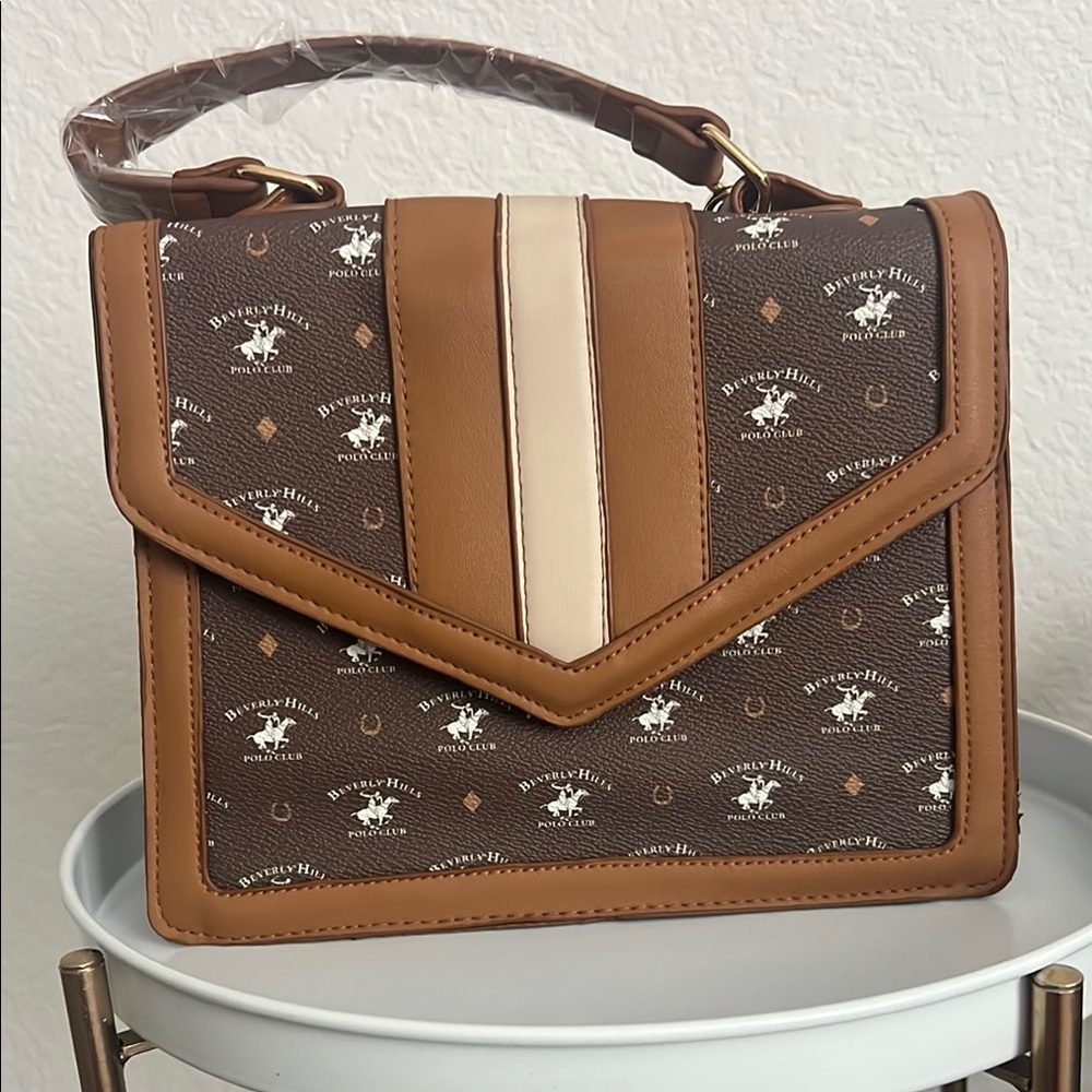 Beverly Hills Polo Club Brown and Tan Women's Bag